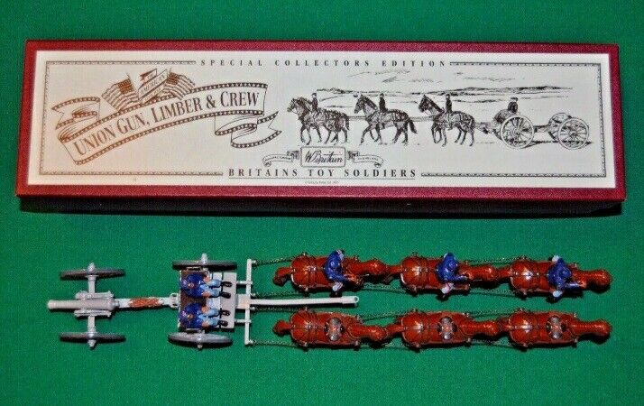 BRITAINS 8869 acw union artillery gun and limber Gettysburg 1995 1:32