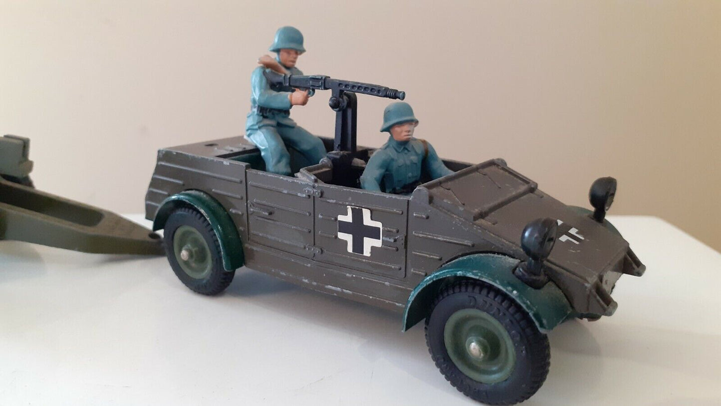 Britains deetail ww2 German afrika korps kubelwagen and gun 1970s 1:32  b1