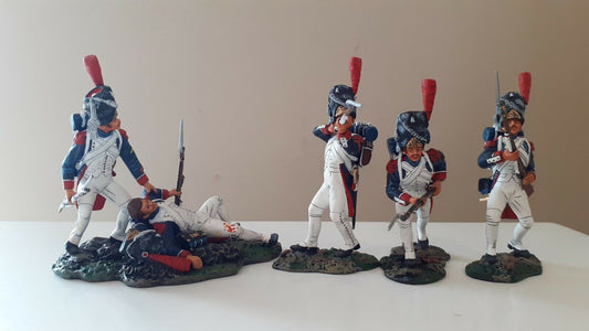 Patriot Waterloo Napoleonic french old guard 5 figs no box 1:30