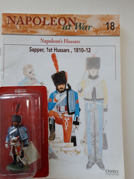Del prado napoleon at war 18 waterloo 1:30 French hussars  mib book