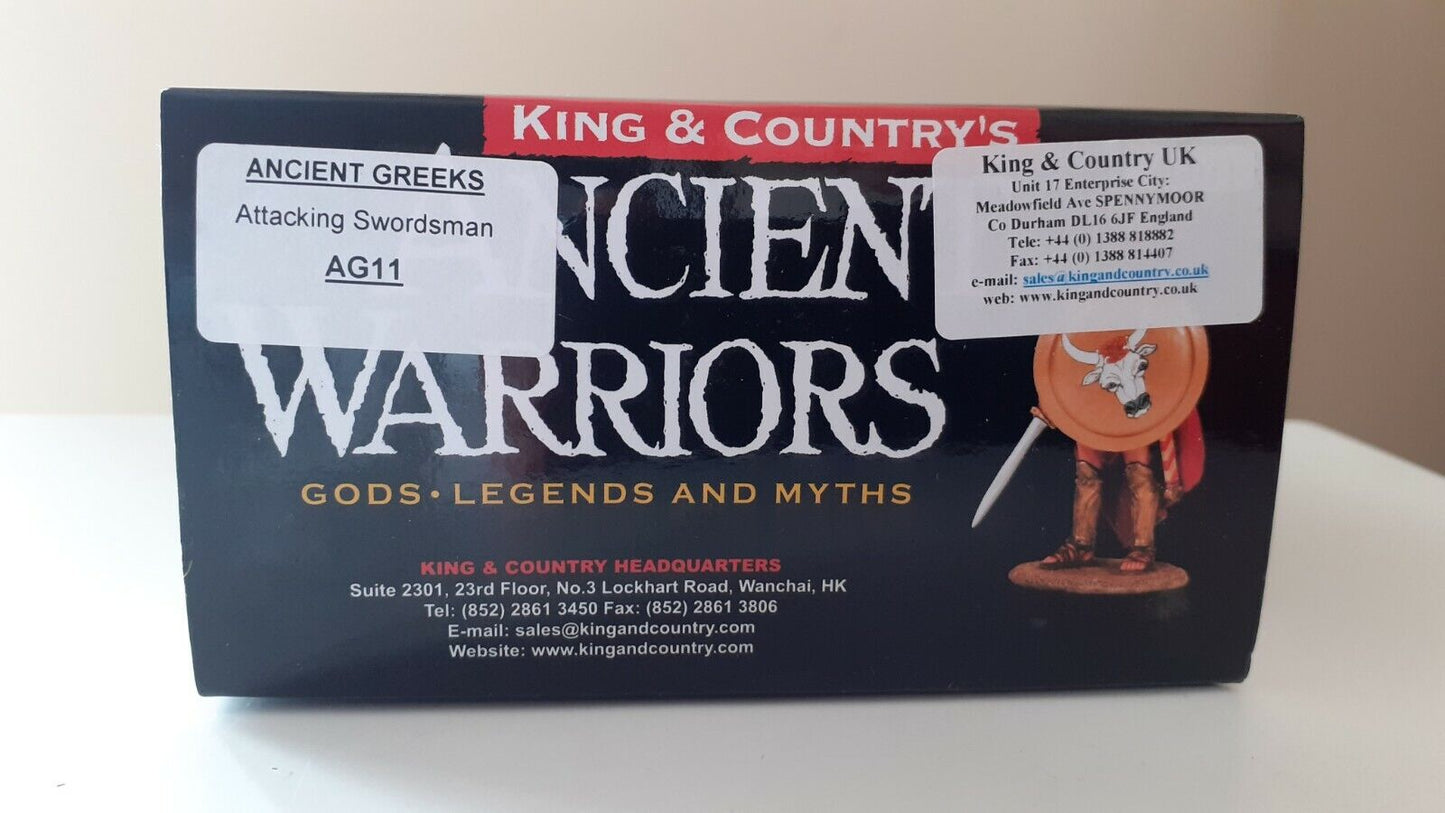 King and country ancient greeks hoplite swordsman ag11 1:30 metal boxed