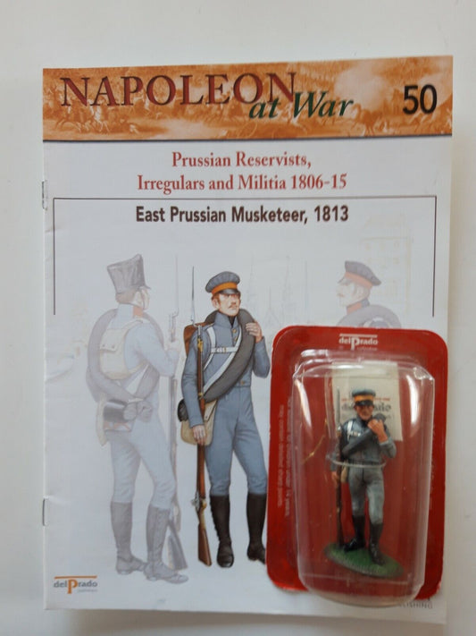 Del prado napoleon at war 50 waterloo 1:30 Prussian musketeer mib book