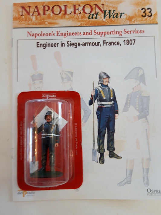 Del prado napoleon at war 33 waterloo 1:30 french siege engineer   mib book