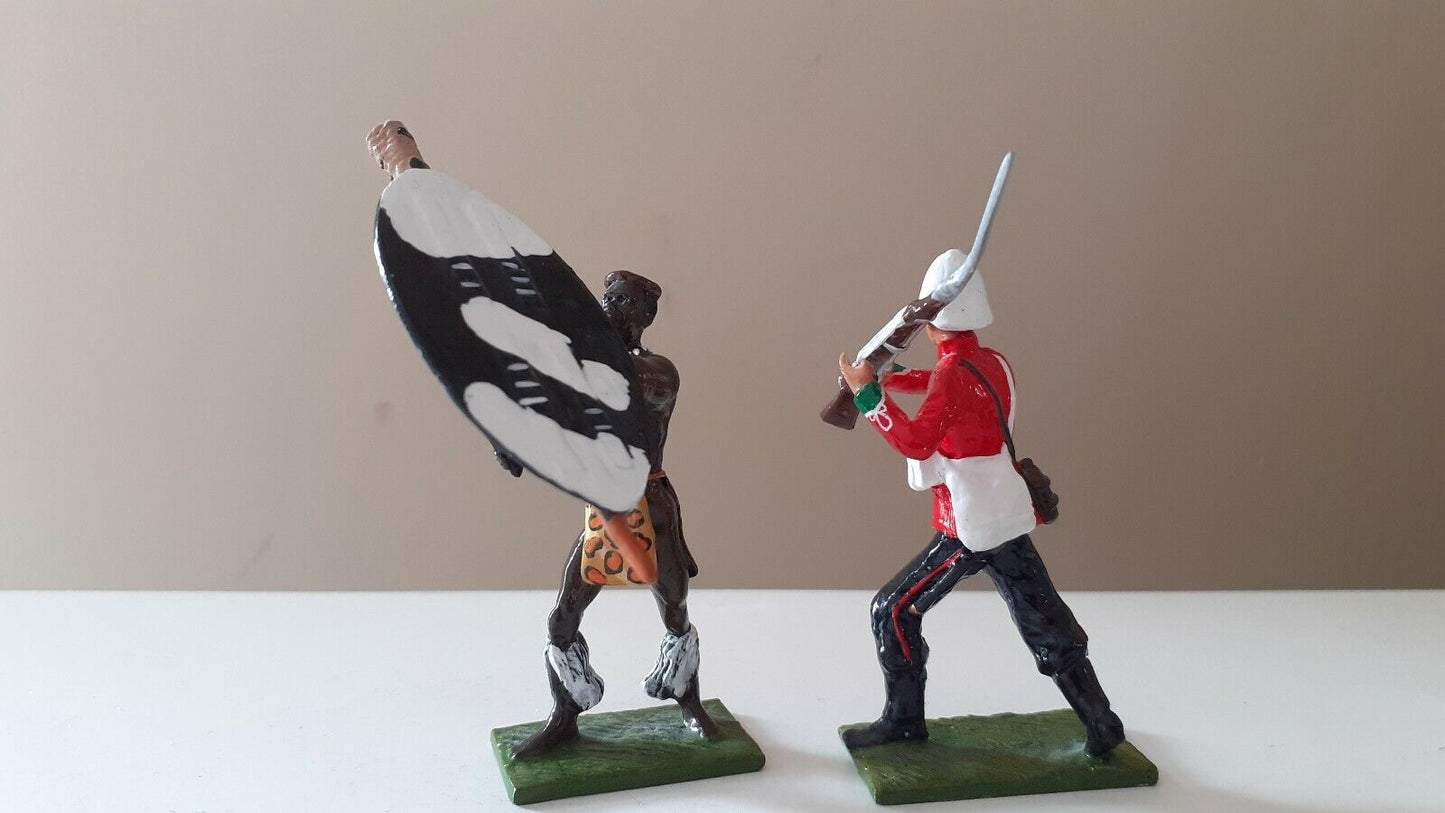 Little legion trophy miniatures zulus war Zulu hand to hand  1:32 metal