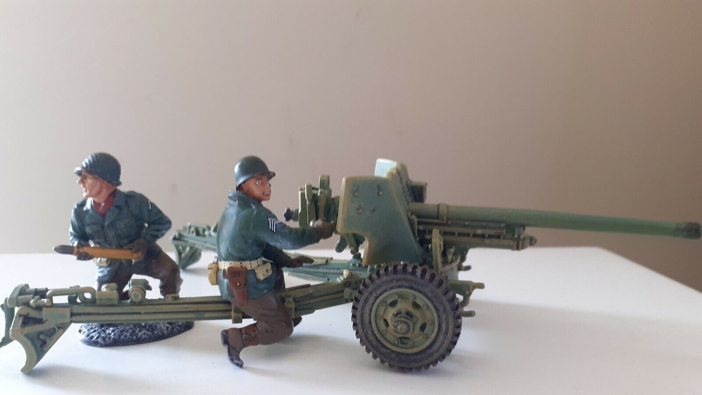 King and country ww2 us anti tank gun 2 crew bba083 bulge bastogne winter 1:30