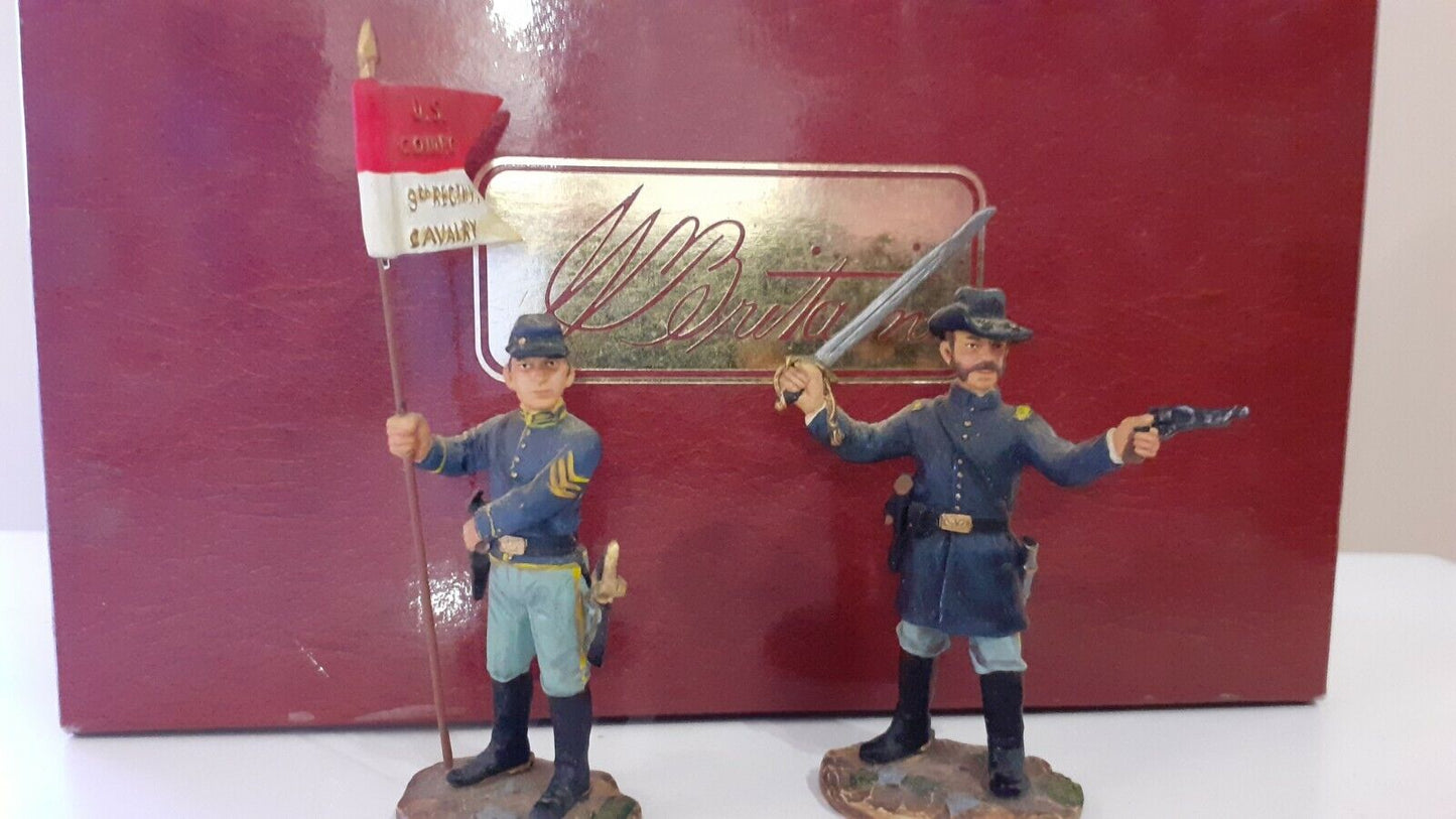 Britains 17566 union cavalry officer and guidon bearer 1:32 metal