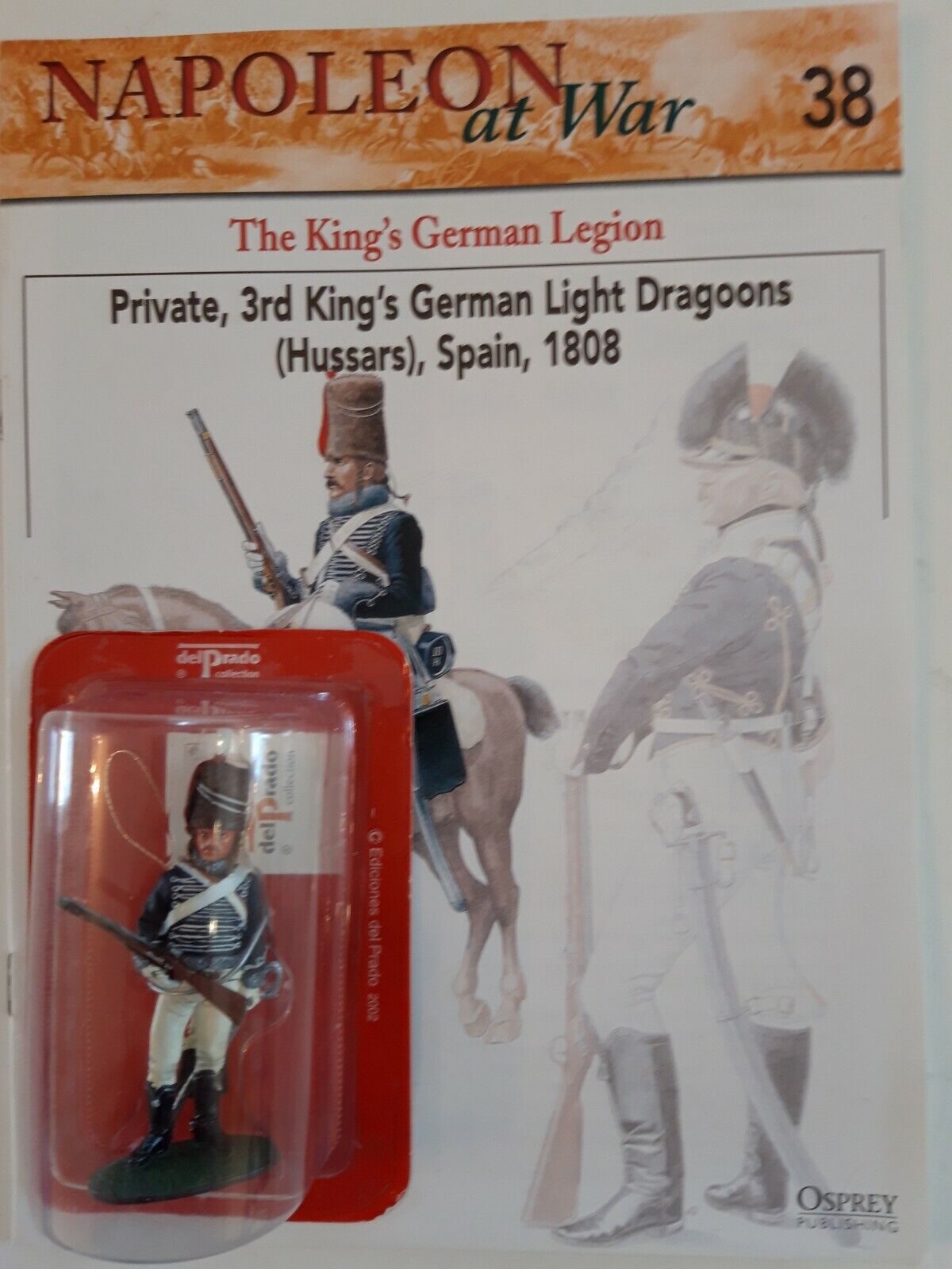 Del prado napoleon at war 38 waterloo 1:30 german hussars  mib book