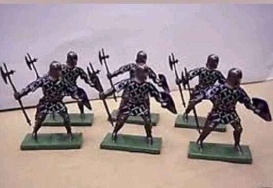 Britains knights sir jean de courcy  1:32 6 metal figures in trade box 08415