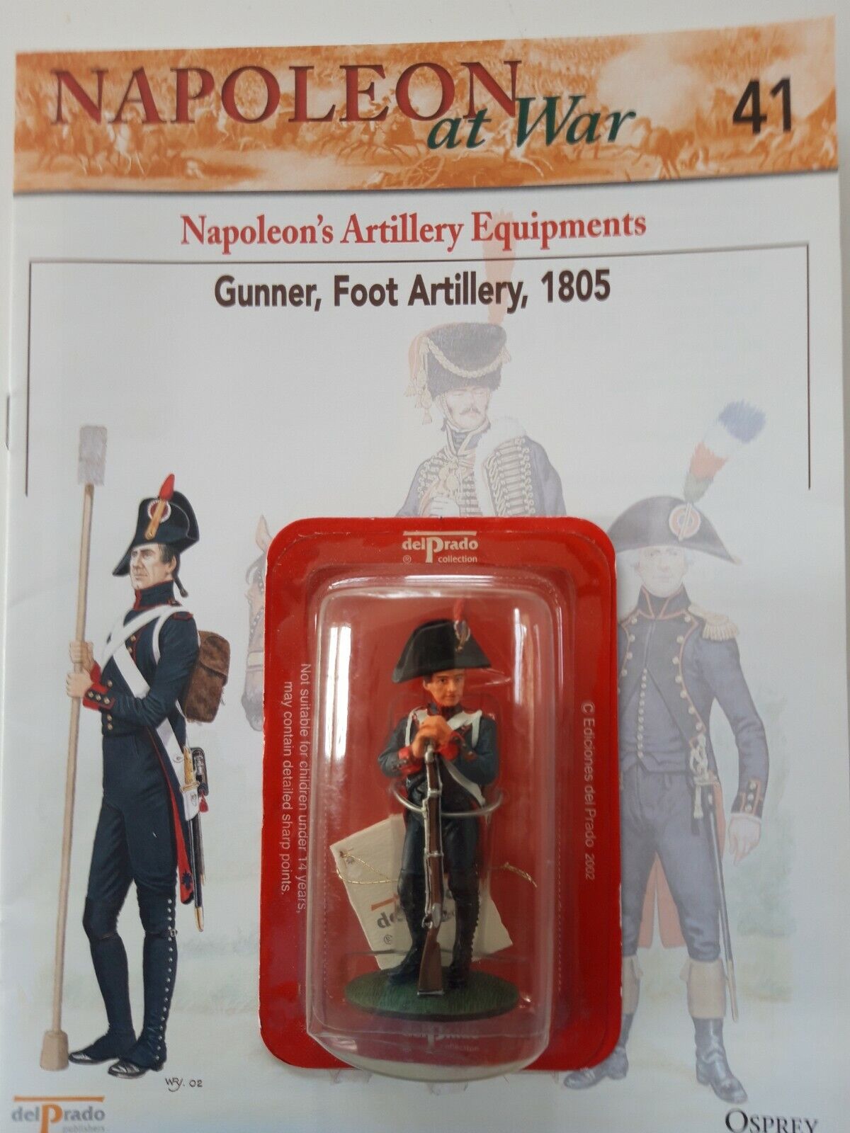 Del prado napoleon at war 41 waterloo 1:30 french artillery  mib book