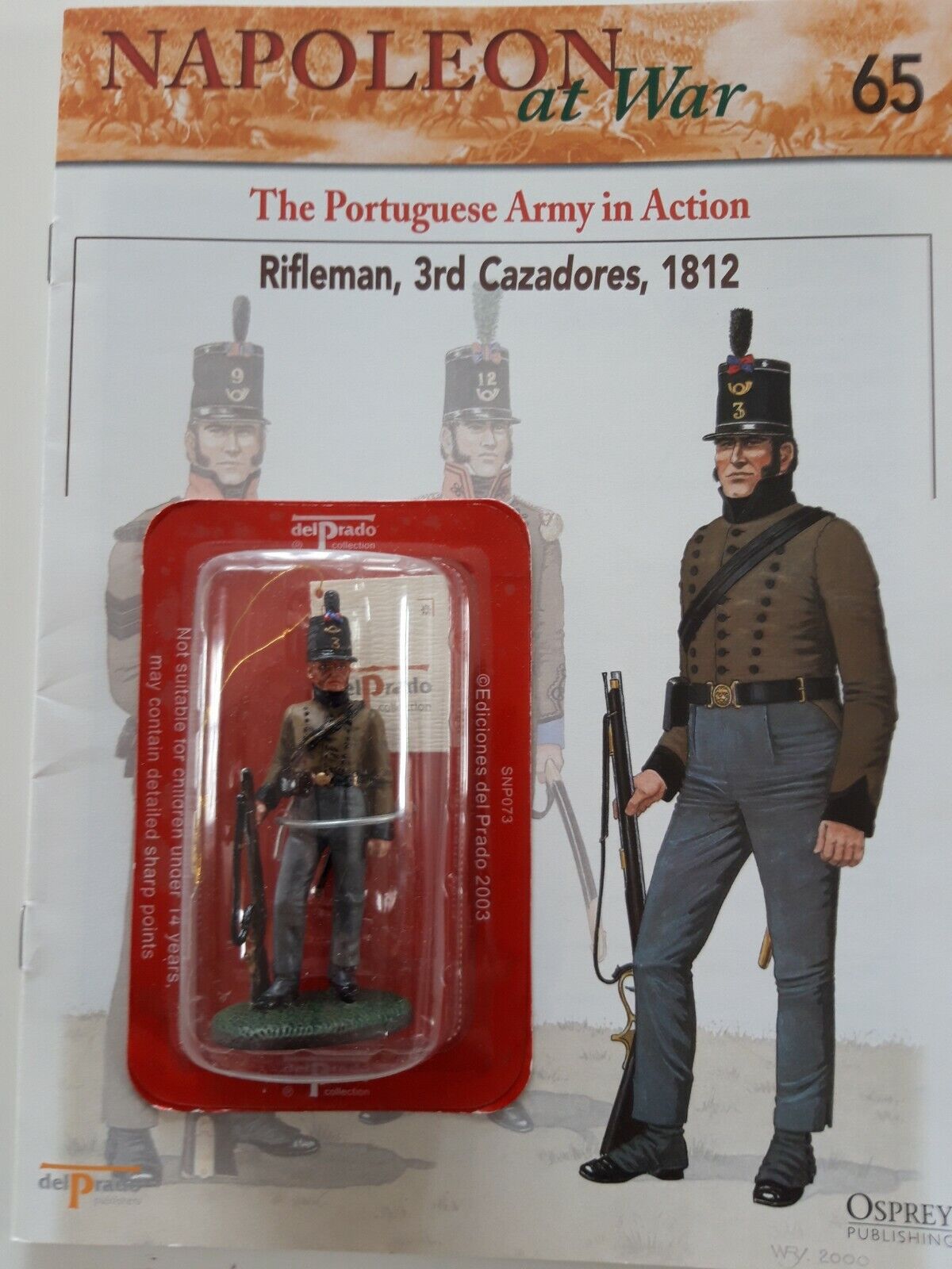 Del prado napoleon at war 65 waterloo 1:30 Portuguese rifleman mib book